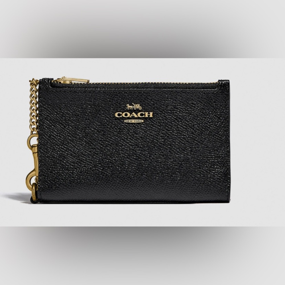 NEW Coach Zip Chain Card Case Wallet